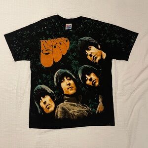 The Beatles Shirt Rubber Soul AOP Single Stitched 90s Vintage Large